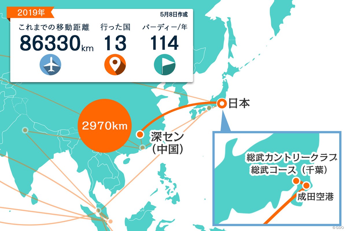 2019年 アジアパシフィックオープン選手権ダイヤモンドカップゴルフ 事前 川村昌弘マップ