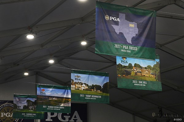 2019年 全米プロゴルフ選手権 3日目 2027年全米プロ 先々の開催コースが写真入りで紹介される中、27年大会は未完成のコースでの開催がすでに決定している