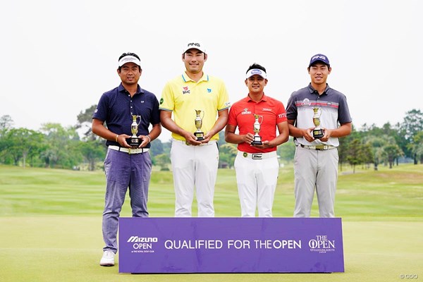 全英出場権を獲得した4人。（左から）池田勇太、チャン・キム、パク・サンヒョン、ガン・チャルングン