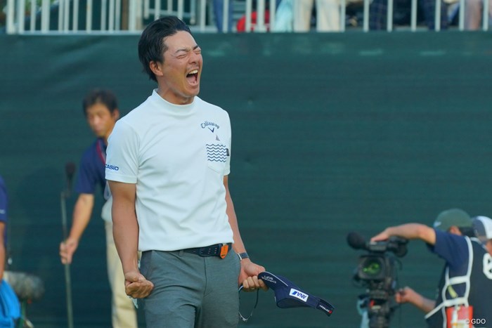ハン・ジュンゴンとのプレーオフを制して雄たけびあげた石川遼 2019年 日本プロゴルフ選手権大会 最終日 石川遼
