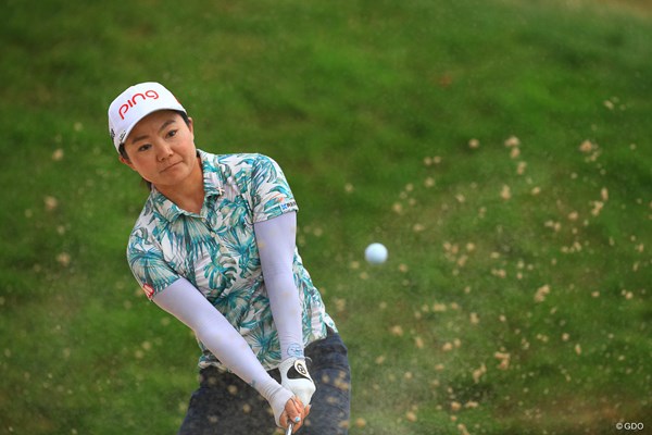 上原彩子は「73」として後退した※撮影は2019年「エビアン選手権」