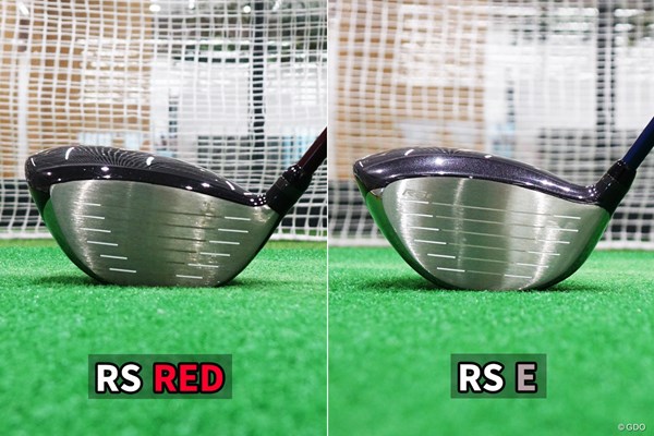 RS RED ドライバー／ヘッドスピード別試打 「RS RED」のほうが少しシャロー（上下の厚みが薄い）