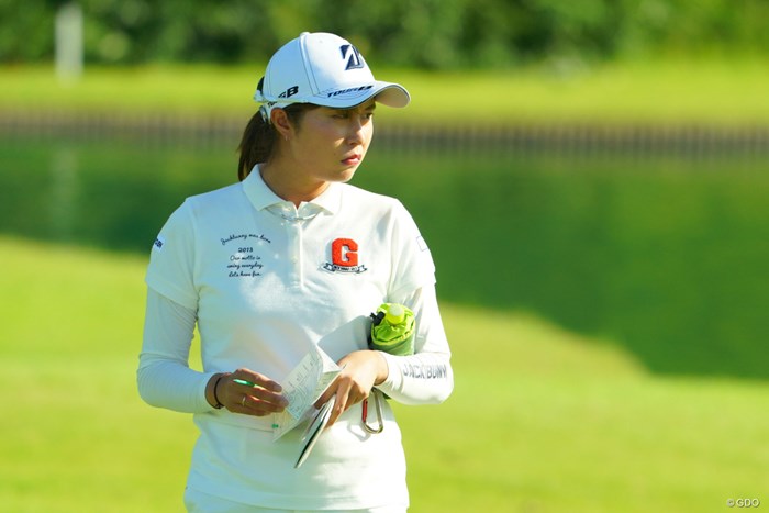初日、最終ホールでバーディを逃し、3パットもあったことから「85点」と評価 2019年 日本女子オープンゴルフ選手権 2日目 大里桃子