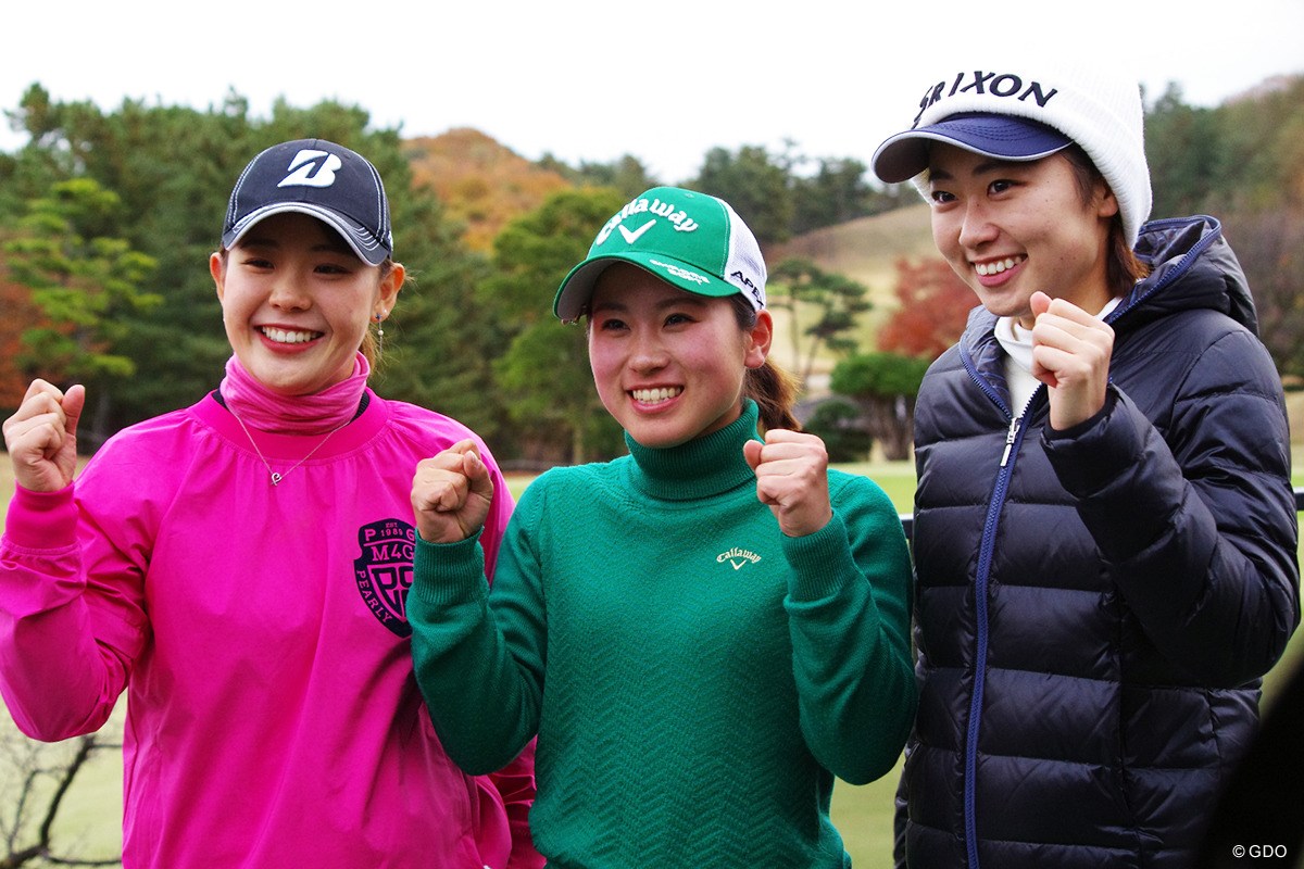 2019年 ファイナルクォリファイングトーナメント 最終日 （左から）吉田優利 西村優菜 安田祐香