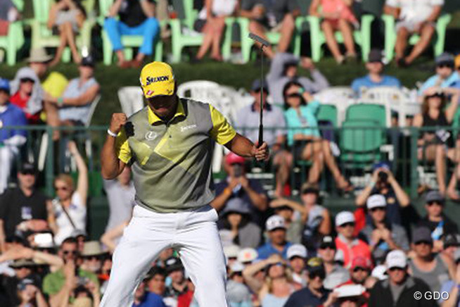 “ヒデキの庭”の17番 勇気と技術が問われる左奥ピン