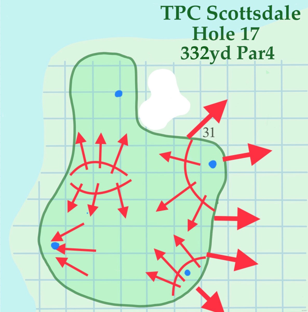 2020年 ウェイストマネジメント フェニックスオープン 事前 TPCスコッツデール18番