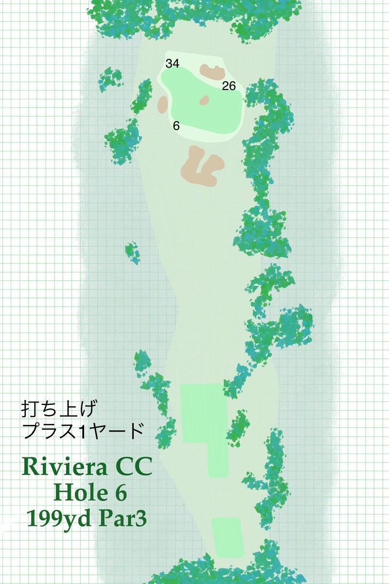 2020年 ジェネシス招待 事前 リビエラCC6番ホール