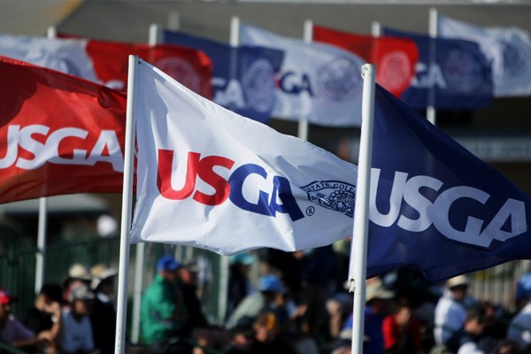 全米オープンを主催する全米ゴルフ協会の「USGA」フラッグ（Doug Pensinger／Getty Images）