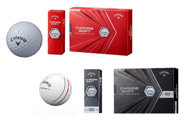 2020年 キャロウェイゴルフ「クロムソフト ボール」＆「クロムソフト X ボール」 4月中旬に発売される最新「クロムソフト ボール」（上）と「クロムソフト X ボール」（下）