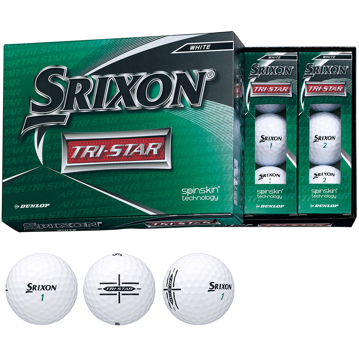 4ダース 白 SRIXON TriStar トライスター 3ピース構造