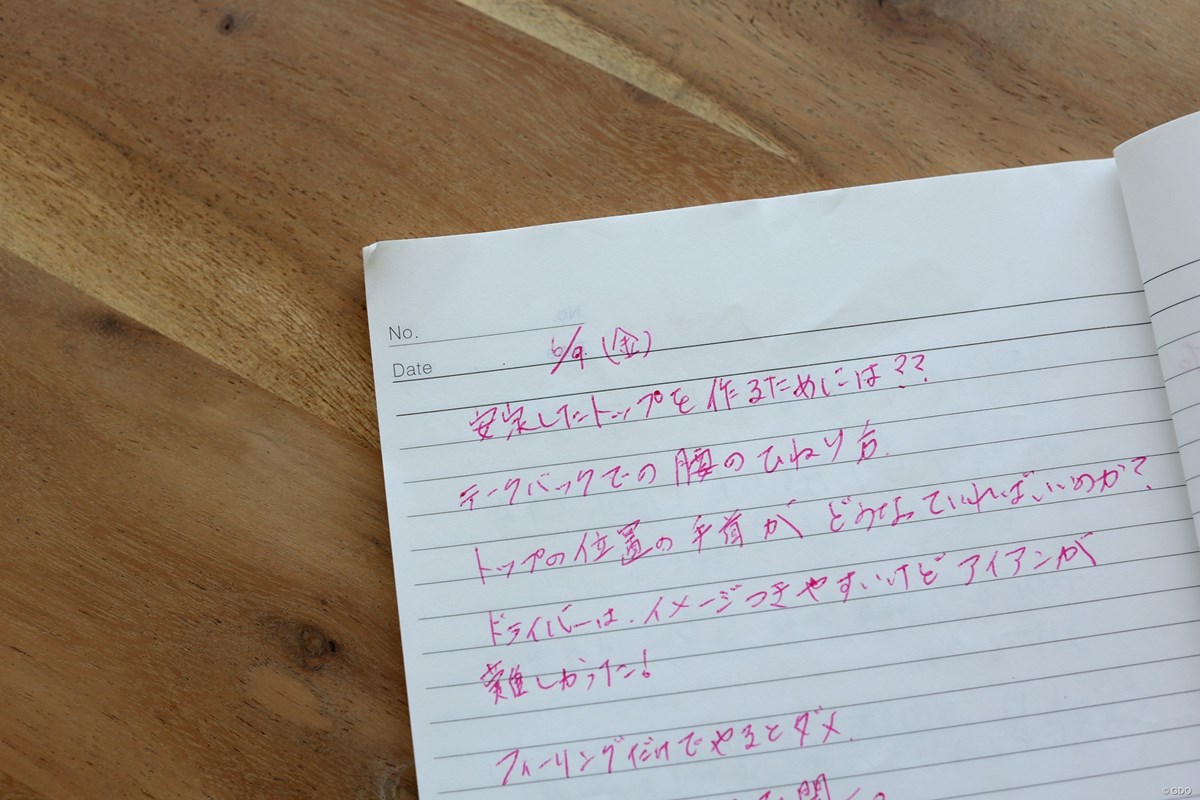 2020年 横峯さくら ゴルフノート