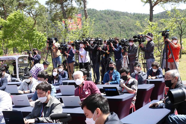 開幕前日の会見には多数の報道陣が集まった（提供:KLPGA）