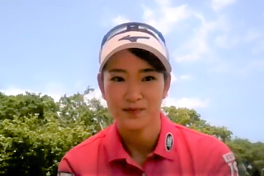 リモート取材に応じた原英莉花※提供：JLPGA 2020年 リゾートトラスト