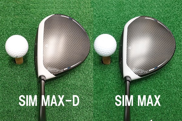 新製品レポート SIM MAX-D ドライバー SIM MAX（右）よりもSIM MAX-D（左）のほうがクラウンの白いラインが太い