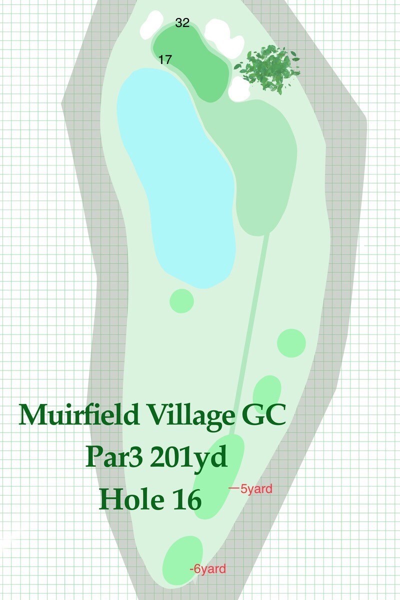 2020年 ミュアフィールドビレッジGC16番ホール