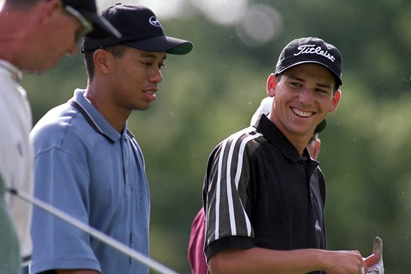 1999年 全米プロゴルフ選手権 最終日 セルヒオ・ガルシア タイガー・ウッズ 神の子ガルシア。大会期間中にウッズとともにラウンドしていた（Getty Images）