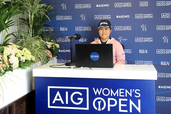 2020年 AIG女子オープン（全英女子）  事前 畑岡奈紗 畑岡奈紗はリモートでの公式会見に出席した(R&A、Getty Images)