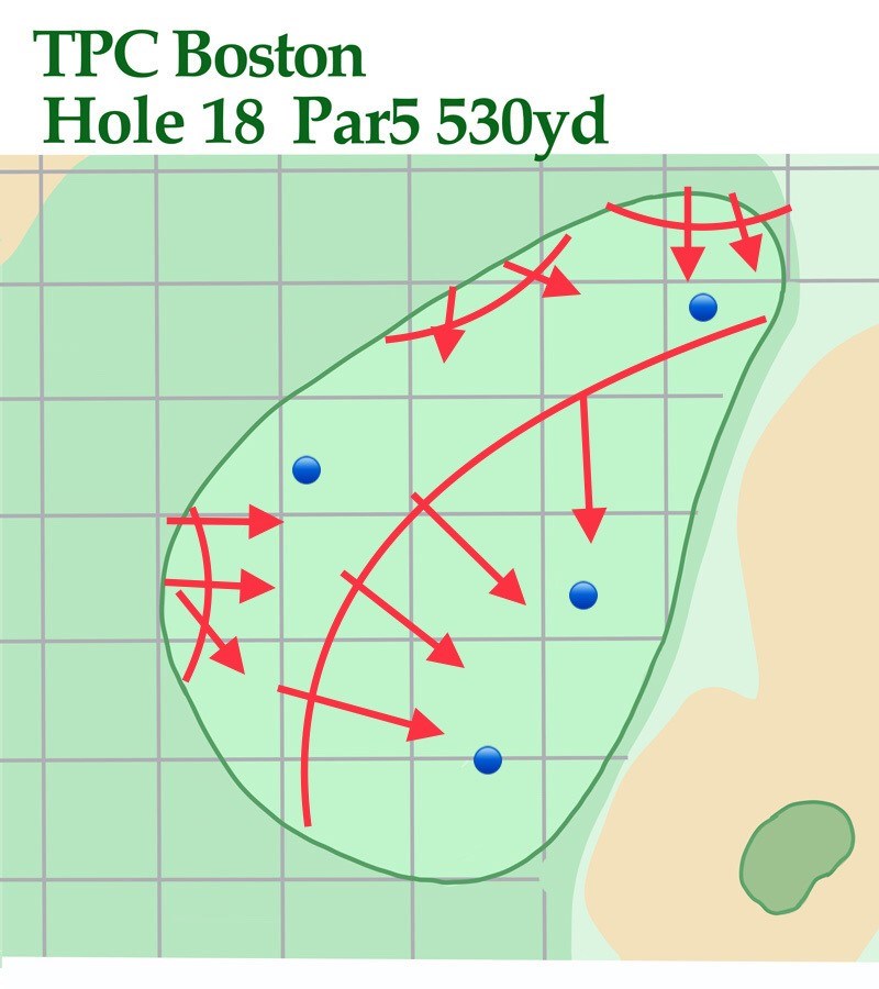 2020年 ザ・ノーザントラスト 事前 TPCボストン18番グリーン