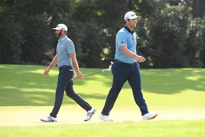 初日から攻防を繰り広げたジョンソンとラーム(Ben Jared/PGA TOUR via Getty Images) 2020年 ツアー選手権 初日 ダスティン・ジョンソンとジョン・ラーム