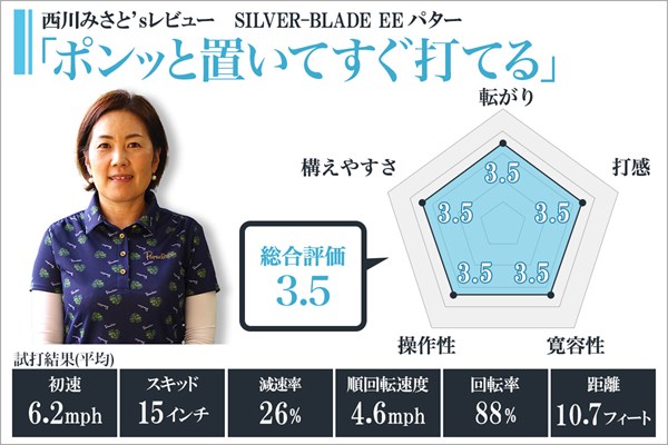 SILVER-BLADE EE パターを西川みさとが試打「ポンッと置いてすぐ打てる」 