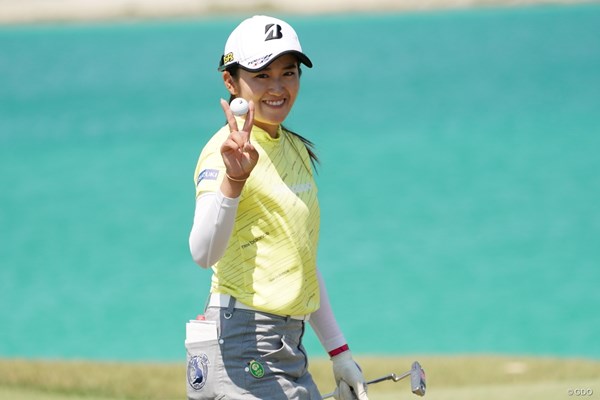 2020年 日本女子プロゴルフ選手権大会コニカミノルタ杯 事前 稲見萌寧 「疲れました」というものの、笑顔は明るい稲見萌寧