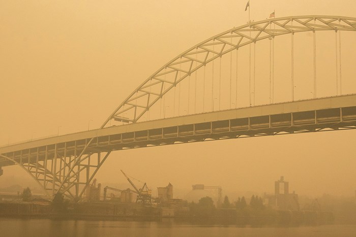 ポートランド市街は依然として灰や煙に覆われている※撮影は12日(Nathan Howard/Getty Images) 2020年 キャンビア ポートランドクラシック 事前 ポートランド