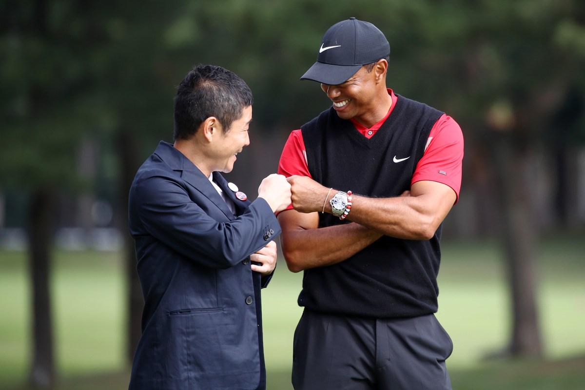2020年 ZOZOチャンピオンシップ 最終日 前澤友作大会名誉会長とタイガー・ウッズ