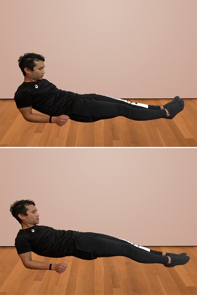 体幹を鍛える自宅トレーニング リバースプランク（提供：ケアくる）