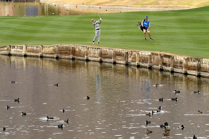 池には鳥がたくさんいる（Harry How/Getty Images） 2021年 ザ・アメリカンエキスプレス 3日目 アンドリュー・パットナム