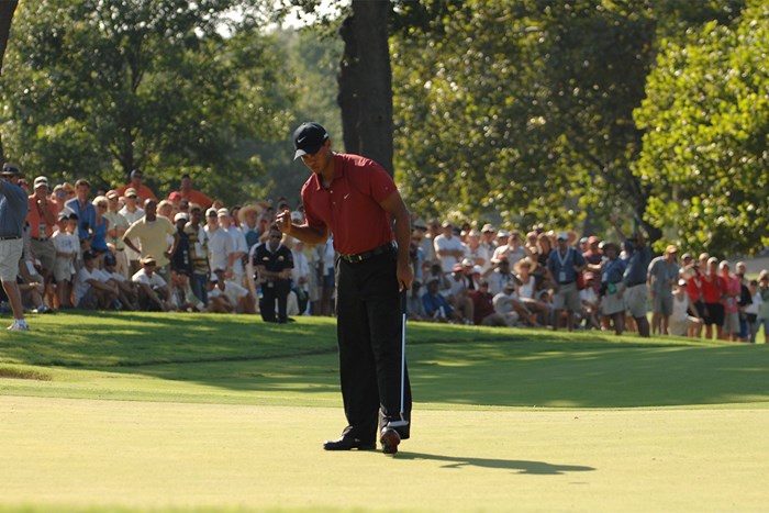 2007年にサザンヒルズCCで行われた「全米プロ」を制したタイガー・ウッズ （Montana Pritchard/The PGA of America via Getty Images） 2007年 全米プロゴルフ選手権 タイガー・ウッズ