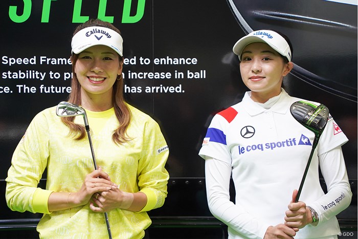 ともに1Wは新シリーズ「エピックSPEED」を投入した 2021年 ゴルフフェア 藤田光里 三浦桃香