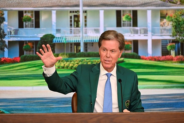 開幕前日に記者会見するフレッド・リドリー氏（提供：Augusta National Golf Club）