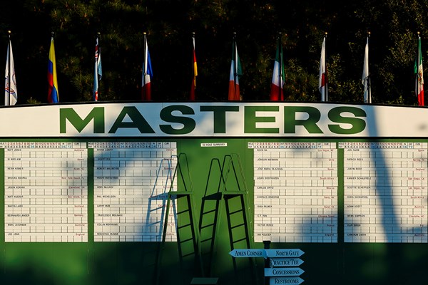 2021年 マスターズ 事前 リーダーボード 開幕に備えるオーガスタナショナルGCもリーダーボード（提供：Augusta National Golf Club）