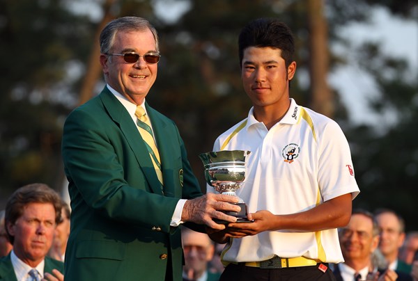 松山が初めてマスターズ表彰式に出たのは10年前(Ross Kinnaird／Getty Images for Golf Week)