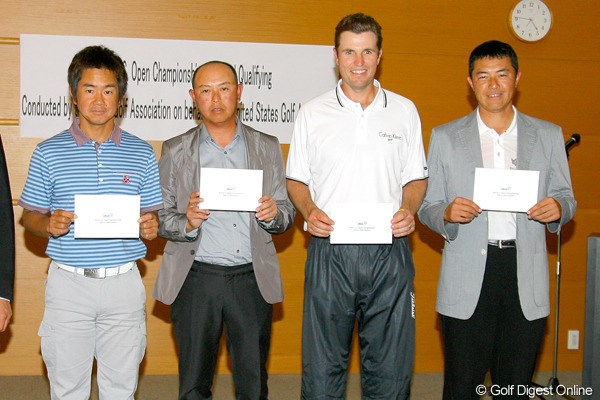 「全米オープン」予選会の日本ラウンドが行われ、（左から）藤田寛之、谷口徹、ポール・シーハン、横尾要の4人が出場権を獲得！