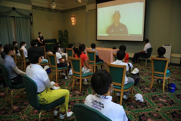 2021年 ダンロップ・スリクソン福島オープン 3日目 松山英樹ジュニアインビテーション 松山英樹がジュニア選手にビデオメッセージを寄せた（大会提供）