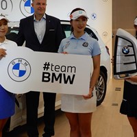 BMWとスポンサー契約を結んだ（右から）河本結、松田鈴英、宮田成華の3選手 河本結 松田鈴英 宮田成華