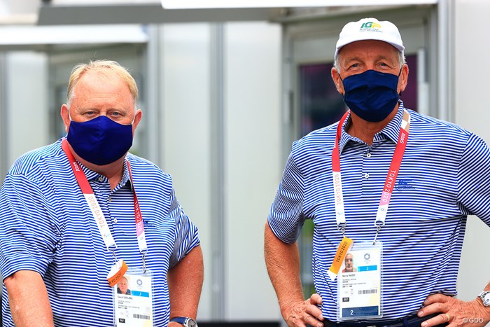 IGFとしてコースセッティングを担当するデイビッド・ガーランド氏（左）とケリー・ハイ氏 2021年 東京五輪  事前 コースセッティング担当
