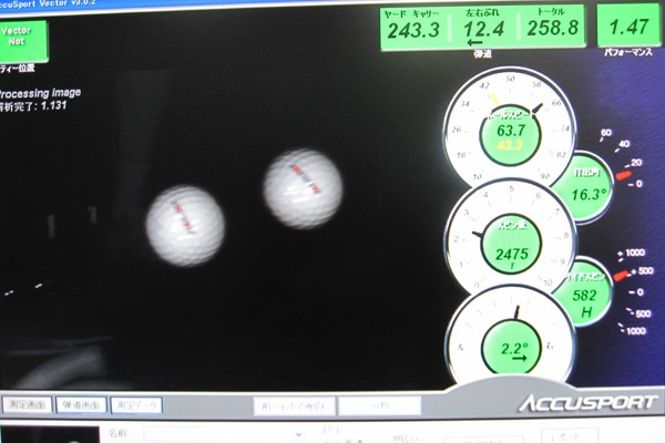 マーク試打IP テーラーメイド バーナー スーパーファスト ドライバー NO.5 弾道測定器で計測開始。直進性が高く、低スピン弾道が打ちやすい