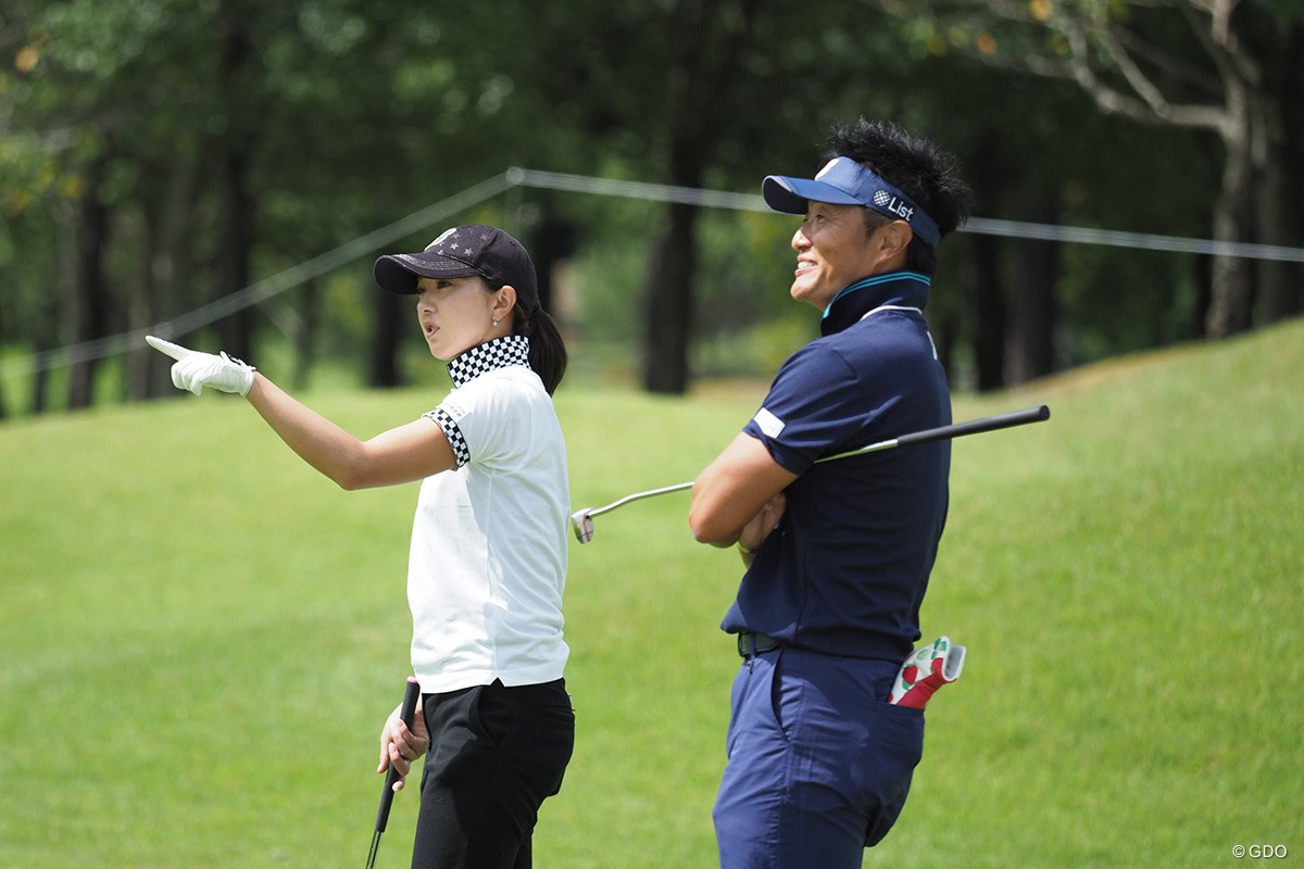 2021年 日本女子プロゴルフ選手権大会コニカミノルタ杯 事前 佐藤絵美と宮本勝昌