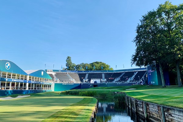 2021年 BMW PGA選手権 事前 ウェントワースGC 18番ホールの巨大なスタンド！欧州ツアーの旗艦大会です