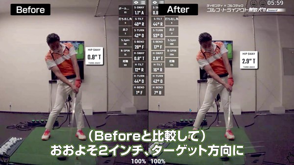野球との一番の違いは体重移動 ティモンディ高岸の課題解決編 ゴルフ トライアウト無限大２ Gdo ゴルフレッスン 練習