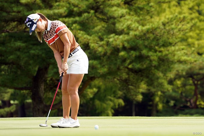 パターの感触も良好 2021年 日本女子オープンゴルフ選手権 初日 上田桃子