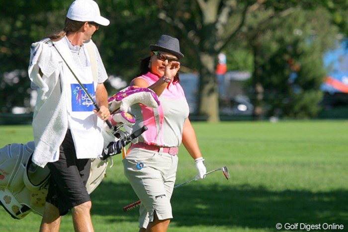 女子プロゴルフ界きっての人気者、C.キム。上位で元気いっぱいです 2010年 LPGAチャンピオンシップ 初日 クリスティーナ・キム