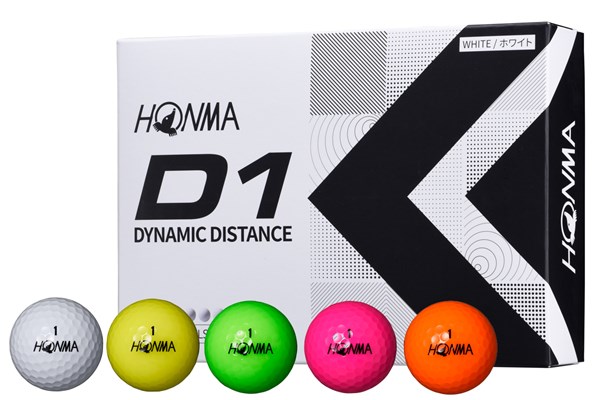 2022年 本間ゴルフ「D1 ボール」 本間ゴルフ「D1 ボール」がリニューアル。ダース単位のカラーにグリーンが加わった。