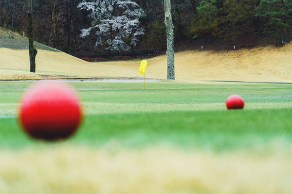 ゴルフ日和 ザ ナショナルカントリー倶楽部 埼玉 IPフラッグのすぐ横にある赤ティ