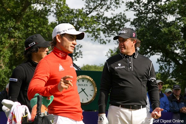 2010年 バークレイズ・スコットランドオープン 初日 石川遼、P.ミケルソン、C.ビジェガス