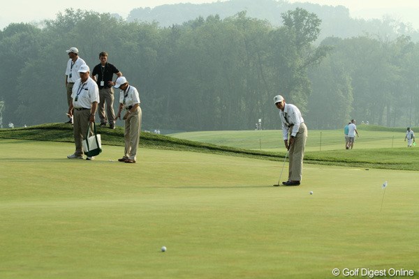 2010年 全米女子オープン 2日目 朝の9番グリーン
