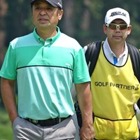 心強い相棒・高橋雅也キャディと 2022年 ゴルフパートナー PRO-AMトーナメント 事前 伊澤利光
