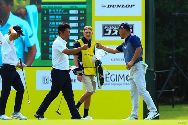 2022年 ゴルフパートナー PRO-AMトーナメント 2日目 谷繁元信 和田一浩 谷繁元信さん＆和田一浩さんペアは池田勇太（左から2人目）と同組でラウンド
